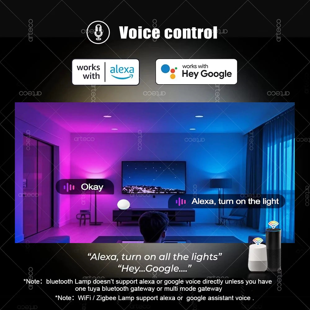 ampoules led intelligentes e27 blanc multicolore rgb transparentes modernes technologiques compatible alexa google