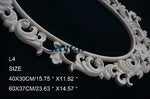 miroir ovale sculpté floral baroque blanc decoratif facile 60x37cm