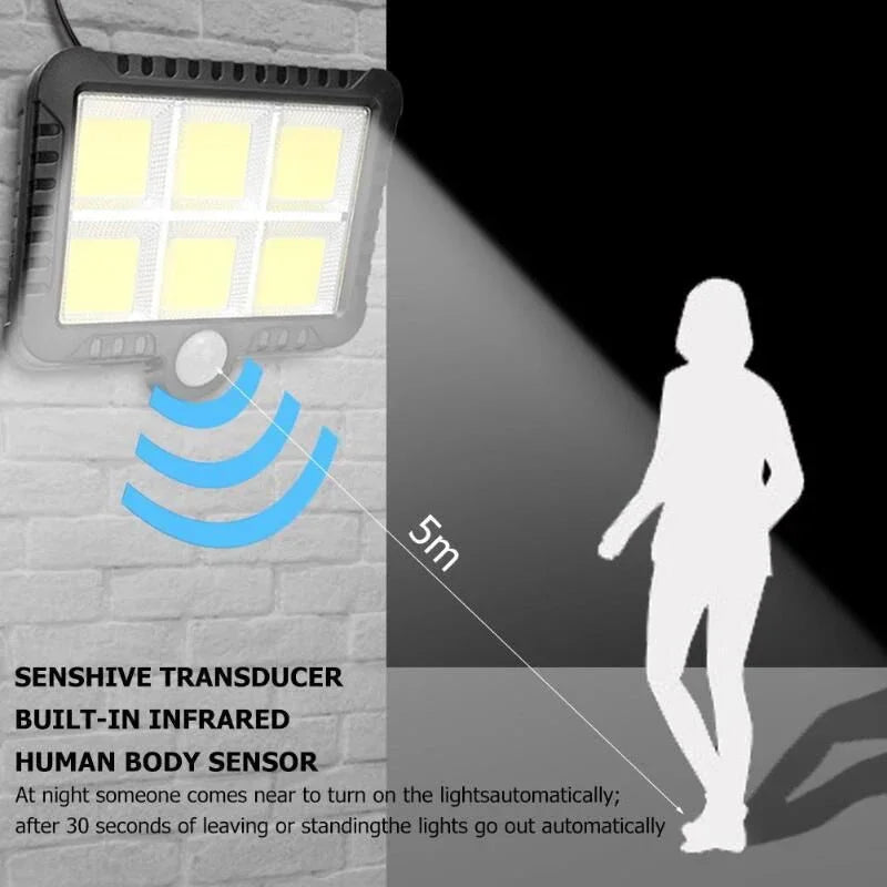 lampe murale solaire led moderne commande distance ip65 protection abs matériaux noir
