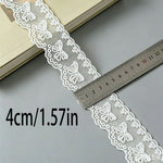 rubans dentelle motifs floraux papillons transparents 4cm largeur romantique vintage blanc noir beigeclair