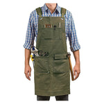 tablier marron toile coton imperméable poches pratique épaulettes nettoyage travail manches électricien mécanicien