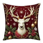 coussin décoratif noël carreaux rouge blanc flocon neige bonhomme neige guirlande sapin 45cm 45cm