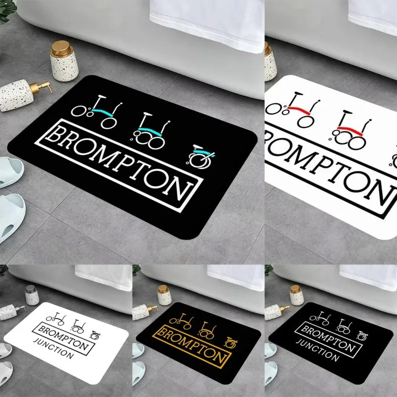 tapis moderne logo brompton antidérapant polyester imperméable chambre graphique floral adultes