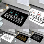 tapis moderne logo brompton antidérapant polyester imperméable chambre graphique floral adultes