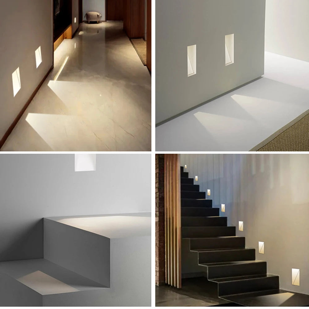 Plaque lumière LED intégrée moderne perforée blanc sensoriel 100 240V