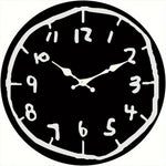 horloge murale numérique 30cm dessins animés minimaliste couleur noire blanche rouge