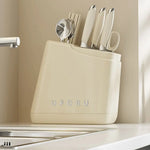 rangement couteaux moderne couleur beige vert rouge organise ustensiles cuisine spatules fourchette cuillère