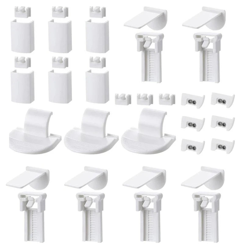 clips rideau blanc modernes 36 pièces accessoires volets plastique fixations