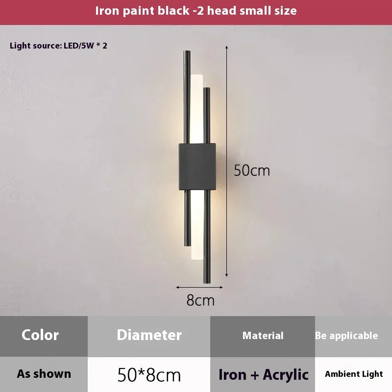 applique murale led moderne or noir blanche rectangulaire lisse minimaliste