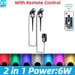 spots led jardin ip65 étanches noirs modernes télécommande adaptable echangement couleurextérieur abs