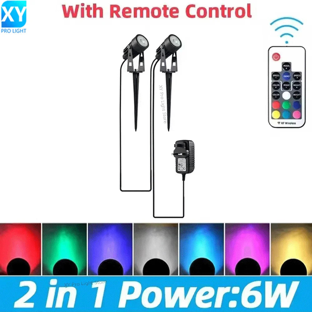spots led jardin ip65 étanches noirs modernes télécommande adaptable echangement couleurextérieur abs