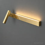 lampe murale moderne or bras articulé barre lumineuse horizontale led chambre coucher salle manger