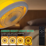 ventilateur moderne lumière télécommande variateur intensité ampoules led blanc grille