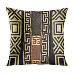 housse coussin polyester motif géométrique noir marron décoration intérieure moderne lit salon
