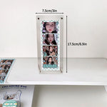 cadre photo acrylique transparent kpop photocard stand rubans satinés décoration moderne porte rétros kpop