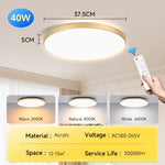 plafonnier led moderne blanc doré acrylique télécommande couleurs 220v opaques 47.7cm