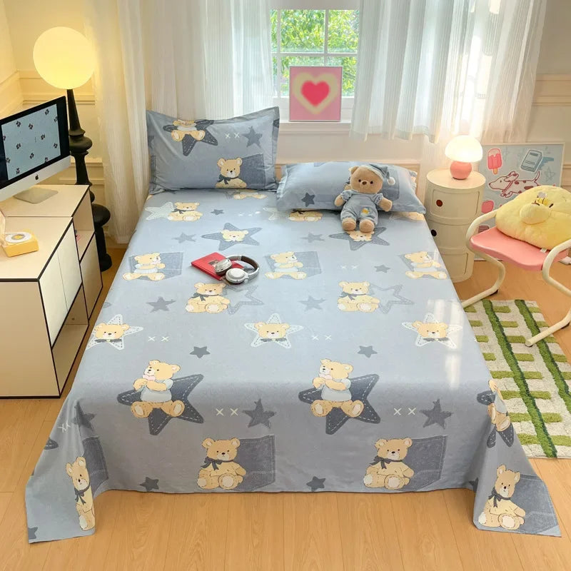 drap lit coton motif animal géométrique moderne gris clair rose pâle