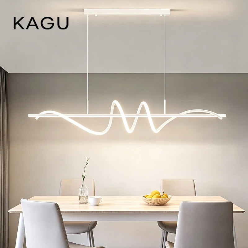 lampe suspendue moderne ondulé aluminium blanc noir doré lustre salon salle manger