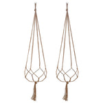 support plante suspendue macramé boho fibre végétale beige blanc noir artisanal
