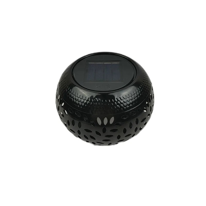 lampe solaire extérieure led noir blanche perforations feuilles decoratif oriental ambiance chaleureuse