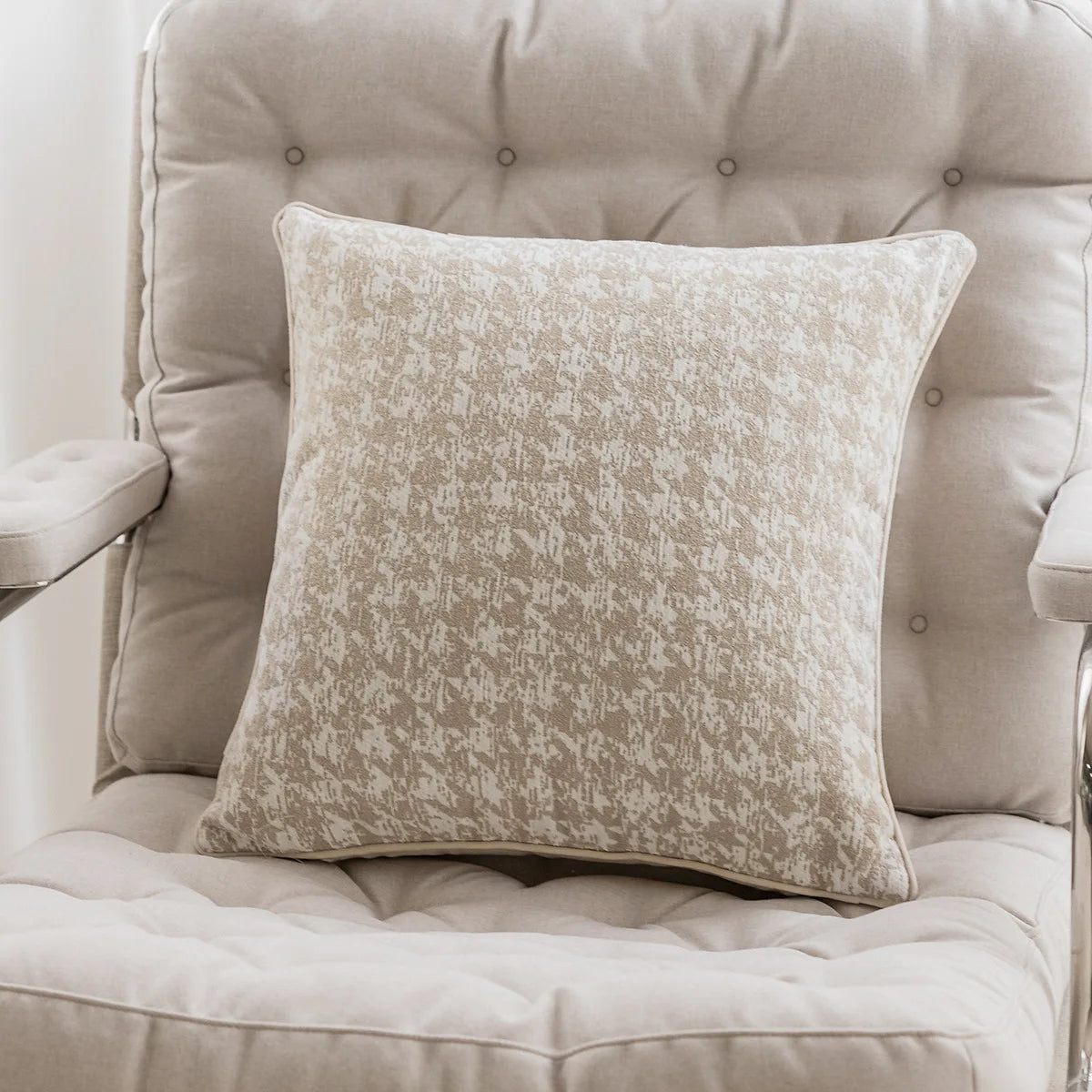 coussins décoratifs contemporains beige motif arbres 45x45cm opaques maison jacquard