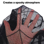rideau halloween toile d'araignée chauve souris noir polyester fenetre cuisine decoration horreur