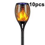 lanterne solaire flamme stylisée noir bleu orange moderne extérieure jardin halloween
