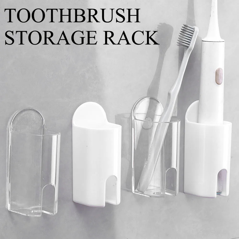 porte brosses dents blanc transparent adhésif moderne minimaliste