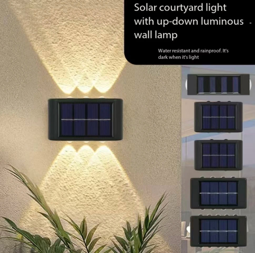 lampe murale solaire led extérieure étanche automatique nuit jardin patio décoration moderne minimaliste up
