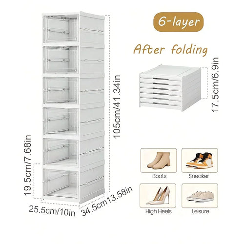 étagère chaussures blanche transparente plastique empilable trois niveaux rangement chaussures moderne maison
