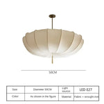 Suspension lumineuse moderne plissée beige clair lumière froide neutre chaude salon chambrehôtel
