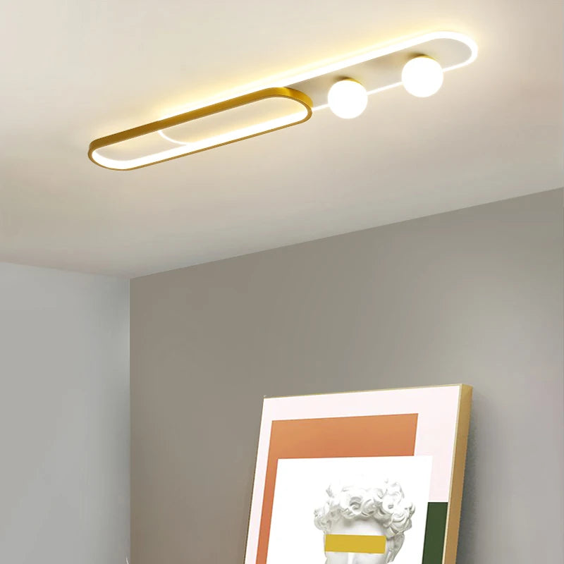 lampe couloir moderne blanc noir doré sans télécommande opacité contemporaine aluminium monté surface