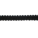 ruban décoratif dentelle polyester 12mm rouge violet noir vert feuillu texturé opacité anneaux bois