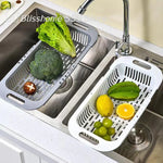 panier cuisine blanc gris rayures moderne réutilisable taille réglable poignées fruits légumes