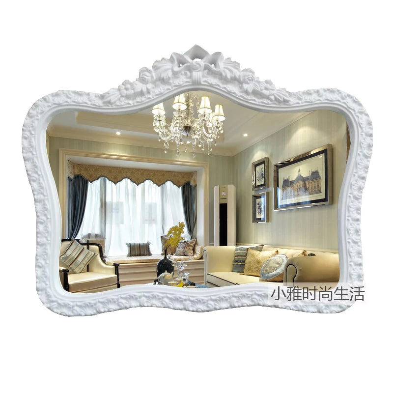 miroir baroque or argent blanc ornements floraux fixation murale décoration maison chambre salon