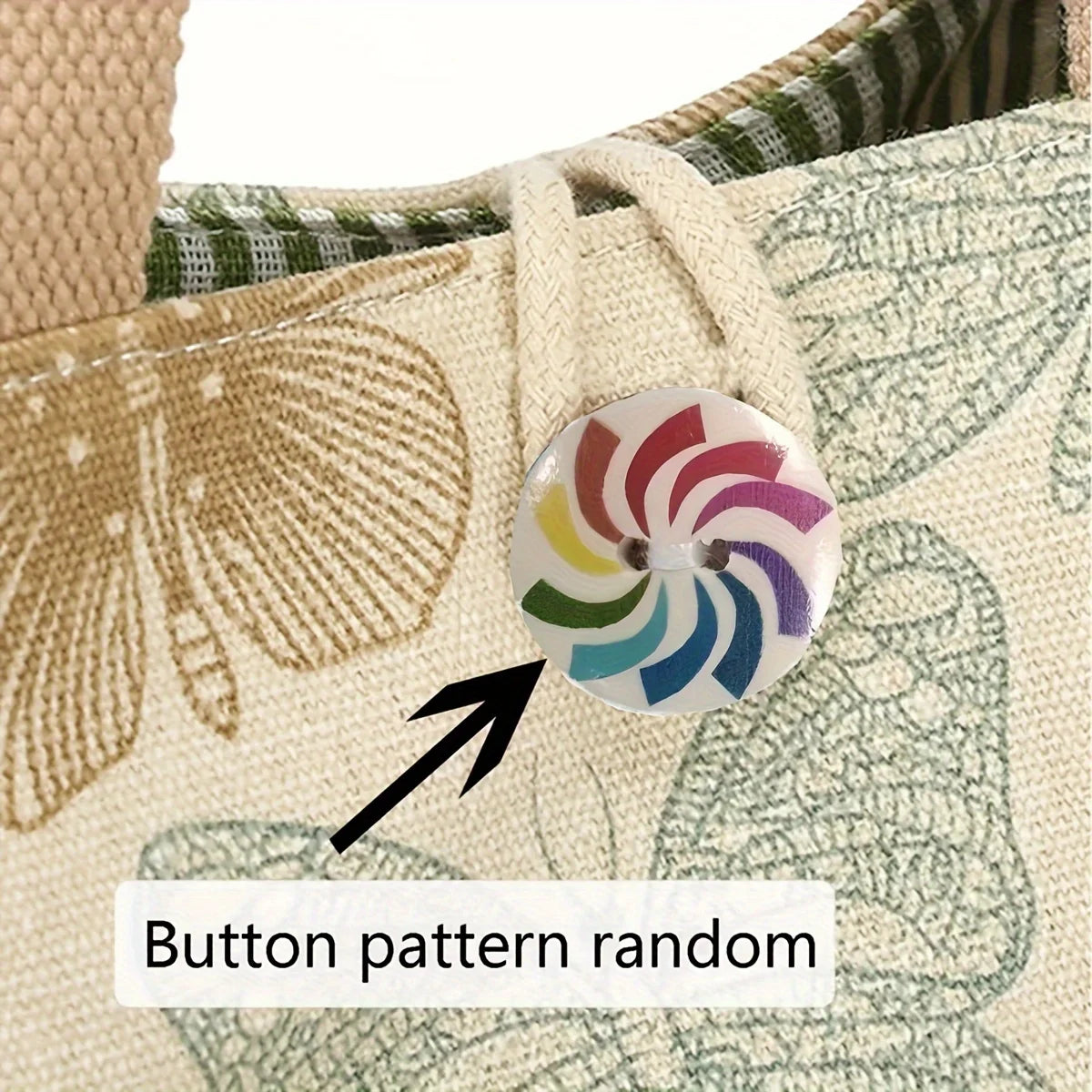 sac main polyvalent toile douce papillons colorés moderne casual femmes poignées bouton rond