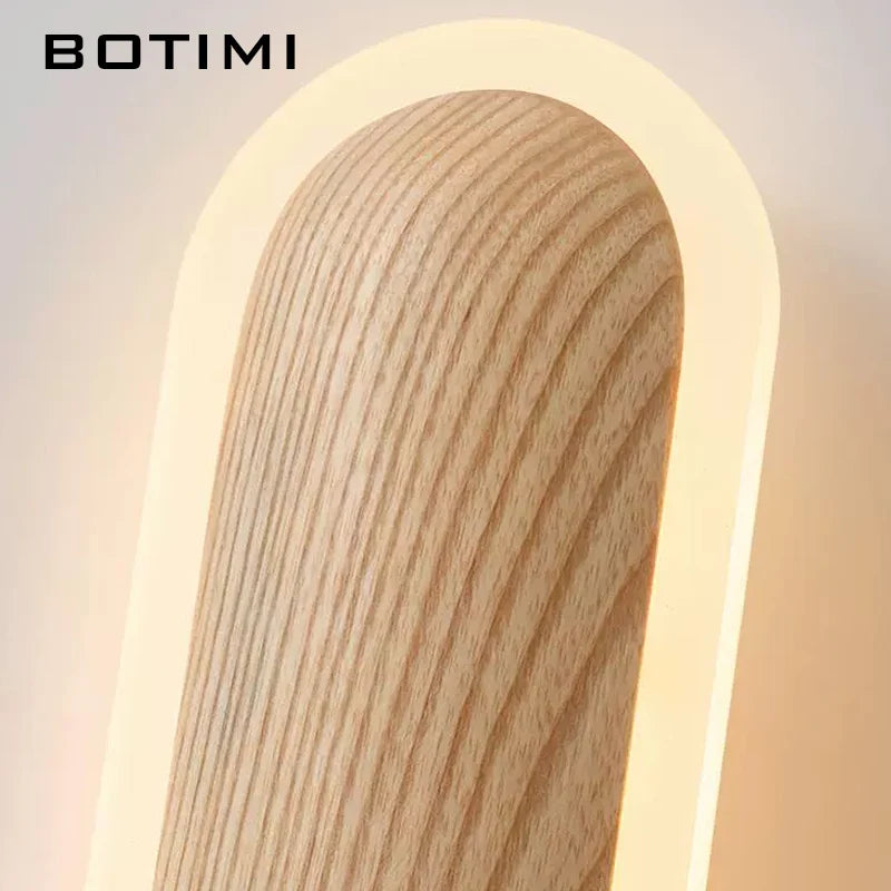 luminaire mural moderne bois veinures apparentes éclairage led diffusion lumière entrée chambre étude