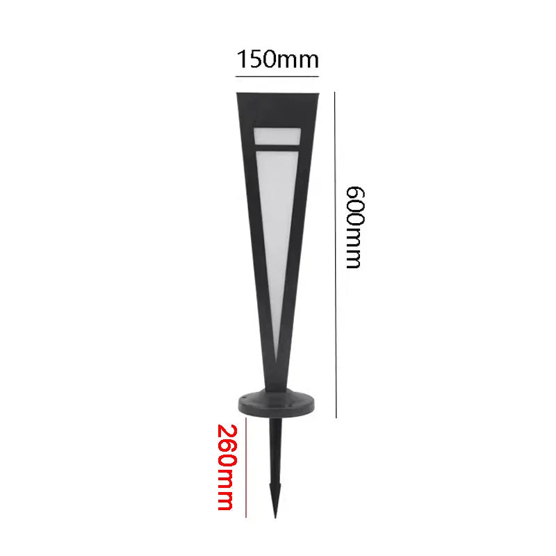 lampe led extérieure moderne noire blanche triangles géométriques étanche piquet jardin villa