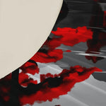 drap housse imprimé paysage oriental moderne rouge arbres montagnes chambre lit coton polyester