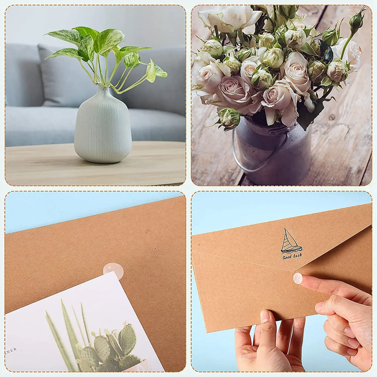 autocollants adhésifs blancs ronds décoration pratique utilitaires motifs fleurs coeurs utilitaire bricolage travail bois