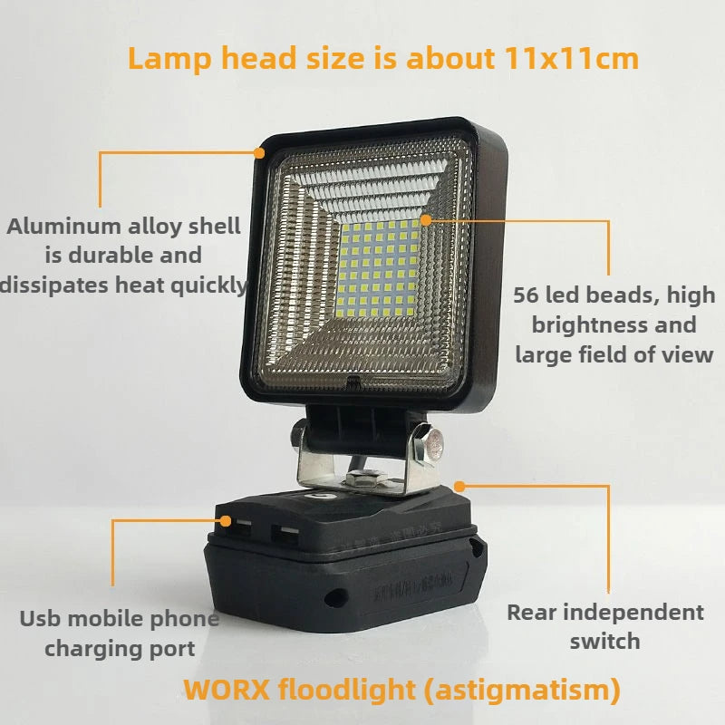 lampe travail led noir vert moderne clips charge usb interrupteur indépendant