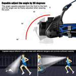 lampe frontale led super lumineuse rechargeable camping pêche chasse bande ajustable noir bleu headlight