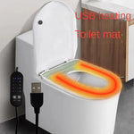tapis toilette chauffant velours vert clair moderne adhésif câble usb bouton contrôle rechargeable
