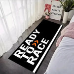 tapis orange rouge noir READY TO RACE moderne antidérapant salon chambre salle bain