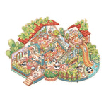 autocollants murals multicolores cartoon mignons détaillés personnages animaux meubles plantes