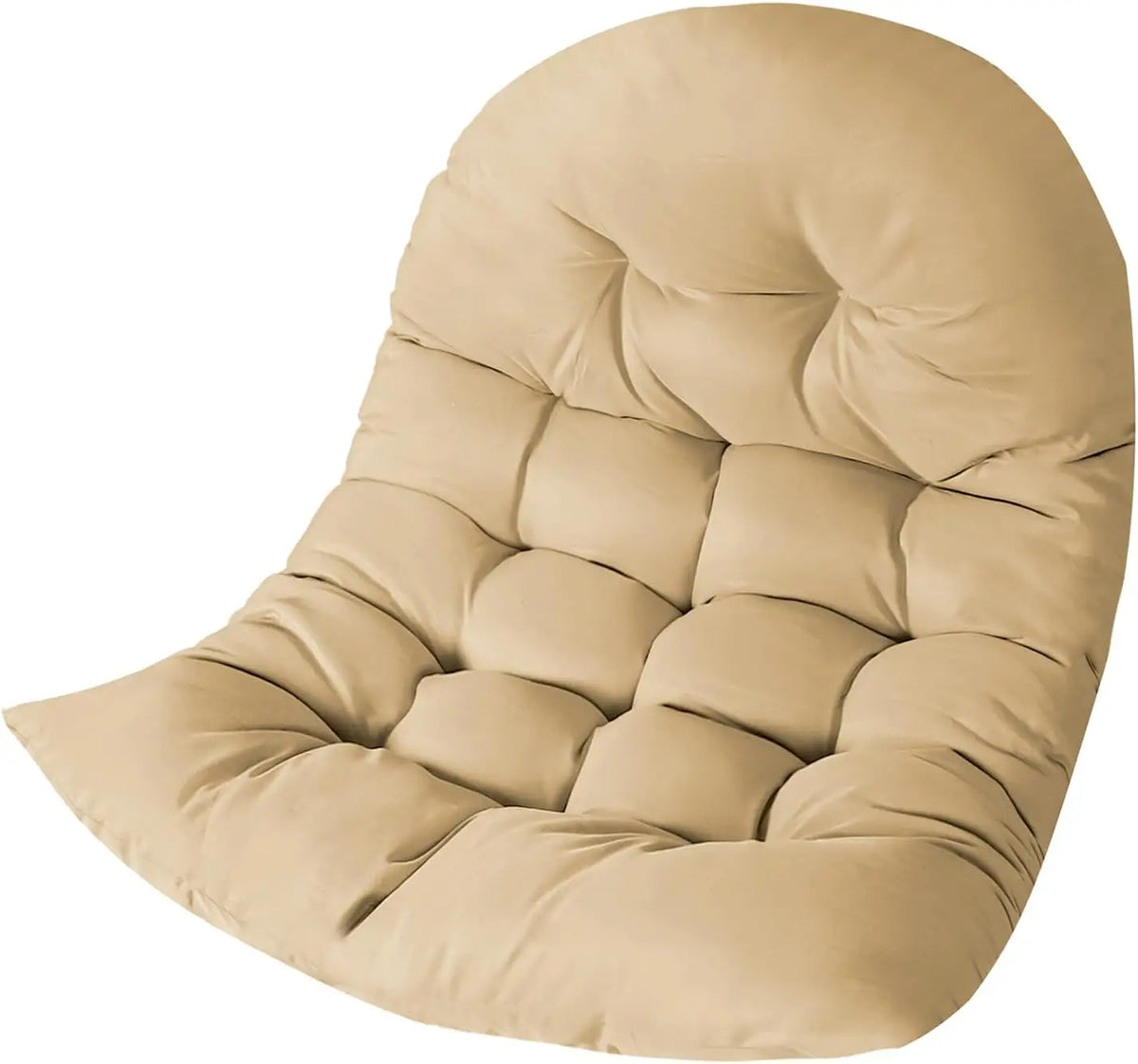 coussin chaise suspendue imperméable coton tufté moderne ruban sécurité beige clair patio jardin