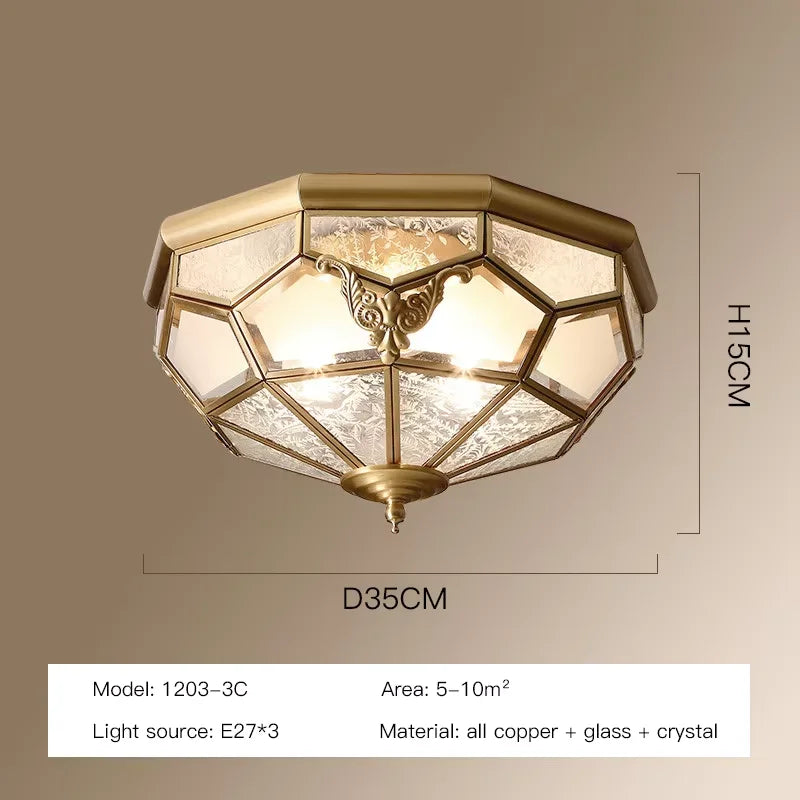 plafonnier moderne cuivre doré hexagonal transparent classique éclairage quotidien led 90 260v e27