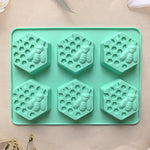 moule savon silicone hexagones nid d'abeille moderne rose violet bleu clair vert
