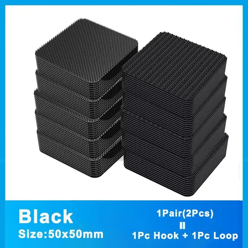 autocollants double face pratique noir tissé points rectangulaires carrés circulaires utilitaires variés pairs