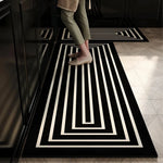 lot tapis cuisine antidérapants noir blanc motif géométrique moderne 60x40 cm